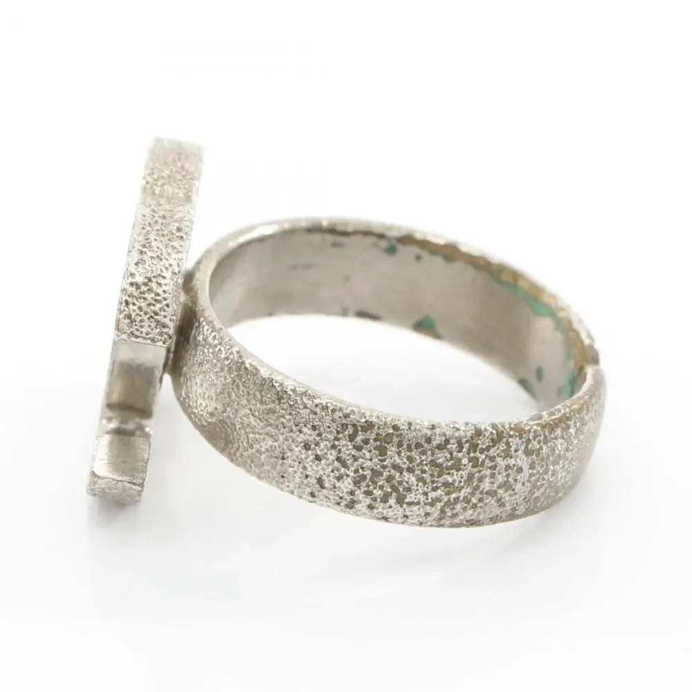 CHANEL Silver Logo Ring
